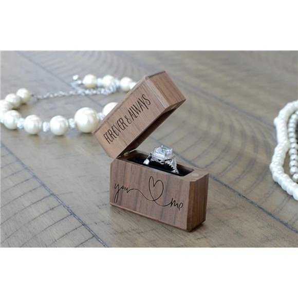 Engagement Ring Box for Proposal, Pocket Size (Forever and Always You and Me) - Picture 5 of 6